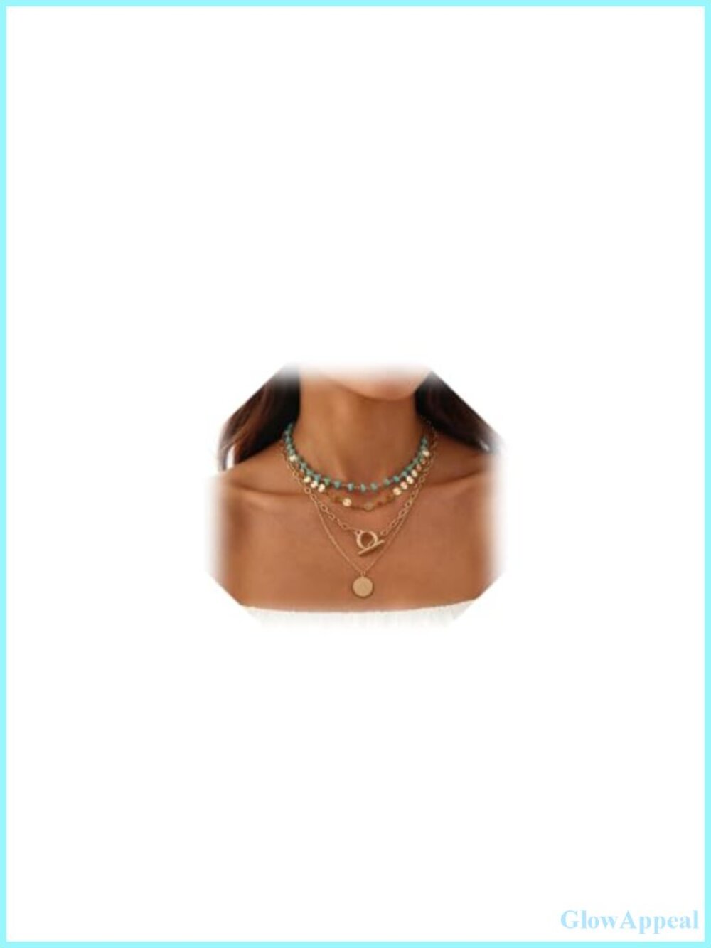 4-Tier Layered Necklace Women Turquoise Beaded Western Boho Country Concert